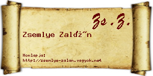 Zsemlye Zalán névjegykártya